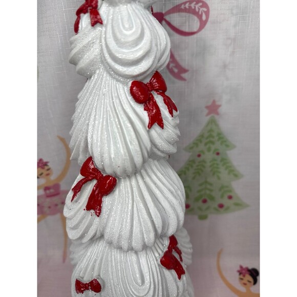 Bella Lux White Christmas Tree w/ Red Bows - Picture 3 of 5